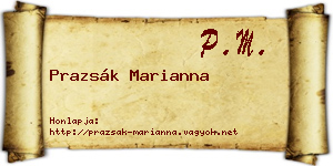 Prazsák Marianna névjegykártya